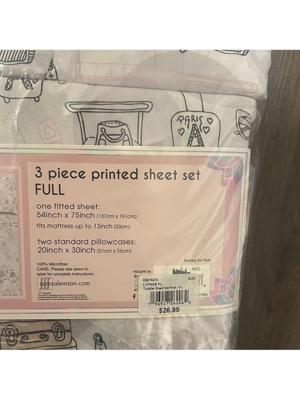 Lulu & Coco 3-Piece Printed Sheet Set full size - Picture 3 of 4